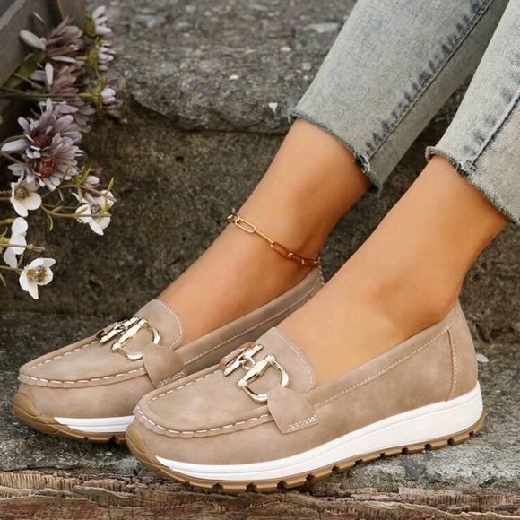 Thick-Soled, Comfortable Slip-On Shaking Shoes, Khaki Women's Soft-Soled - Picture 5 of 6